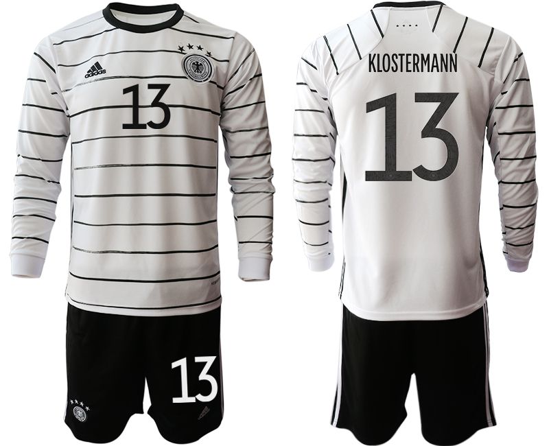 Men 2021 World Cup National Germany home long sleeve #13 white Soccer Jerseys